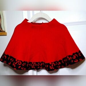 Mia Belle Cape/Poncho with Black Leopard Trim (6Y)